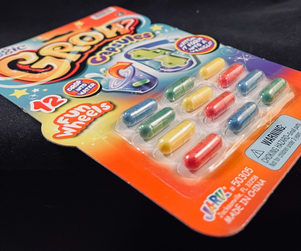 Magic Grow Capsules - 12 Fun Wheels - Soft Expanding Foam