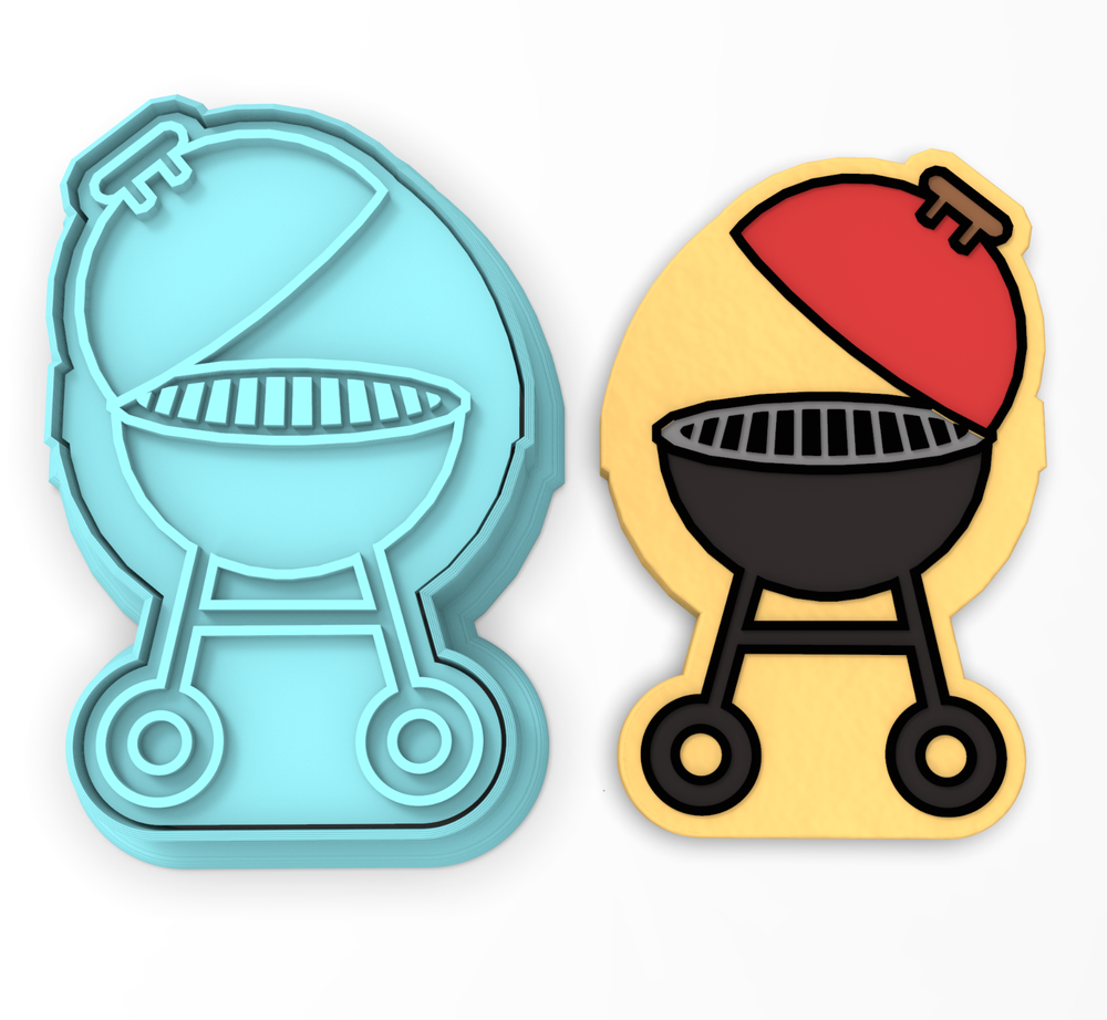 Grill Cookie Cutter & Stamp | BBQ Summer Firepit Cookout Grill Master Cooking