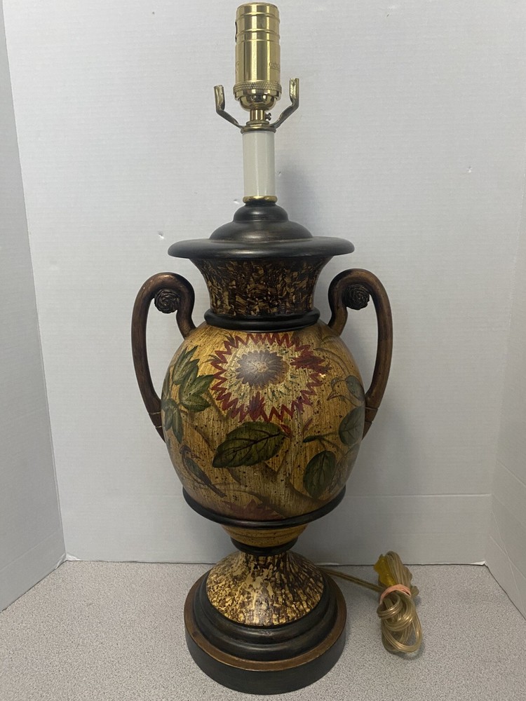 Painted Floral Urn Lamp