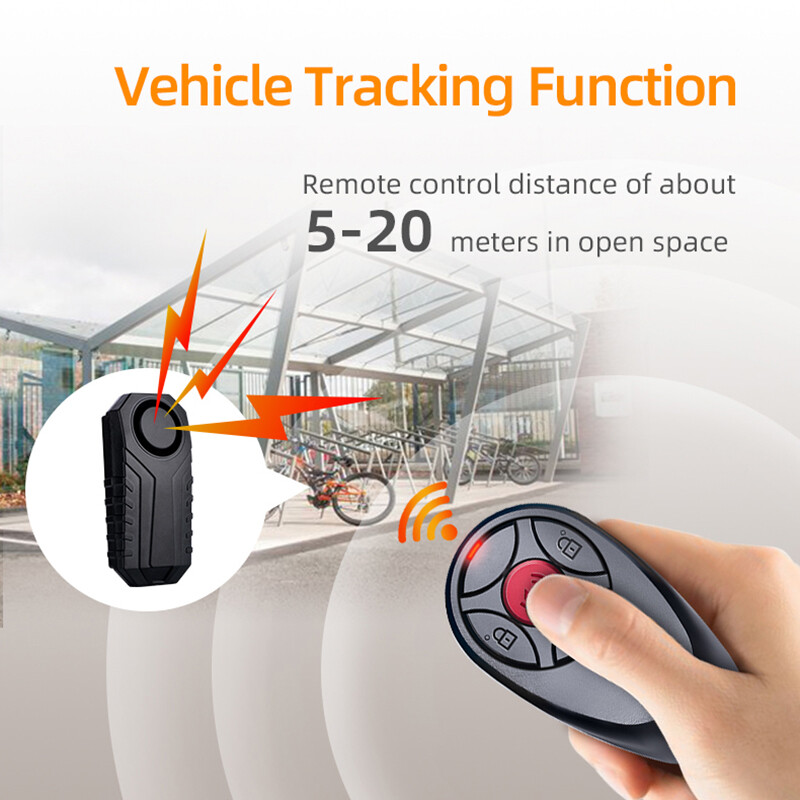 Bike Alarm, Remote Control, 113 dB, Loud, Adjustable Sensitivity, for Rolling