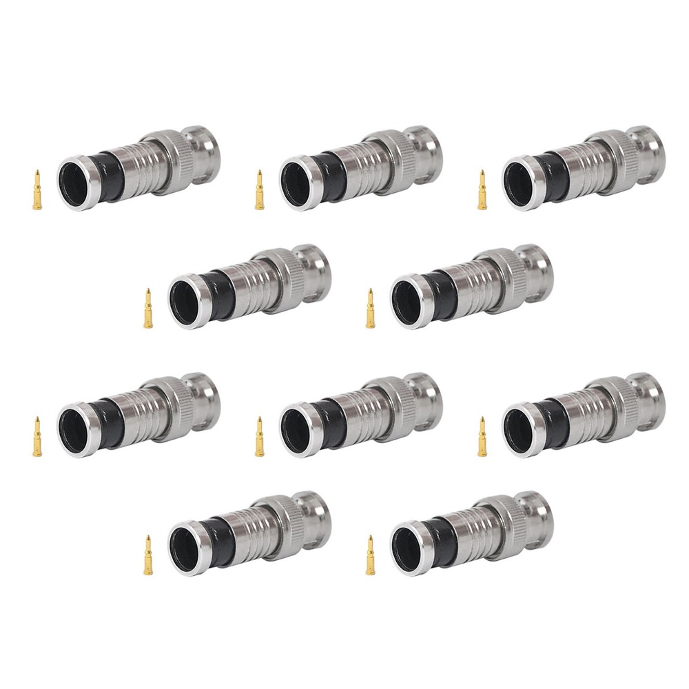 10*Premium Adapter BNC Compression Connector for CCTV Camera RG6 Coax Cables