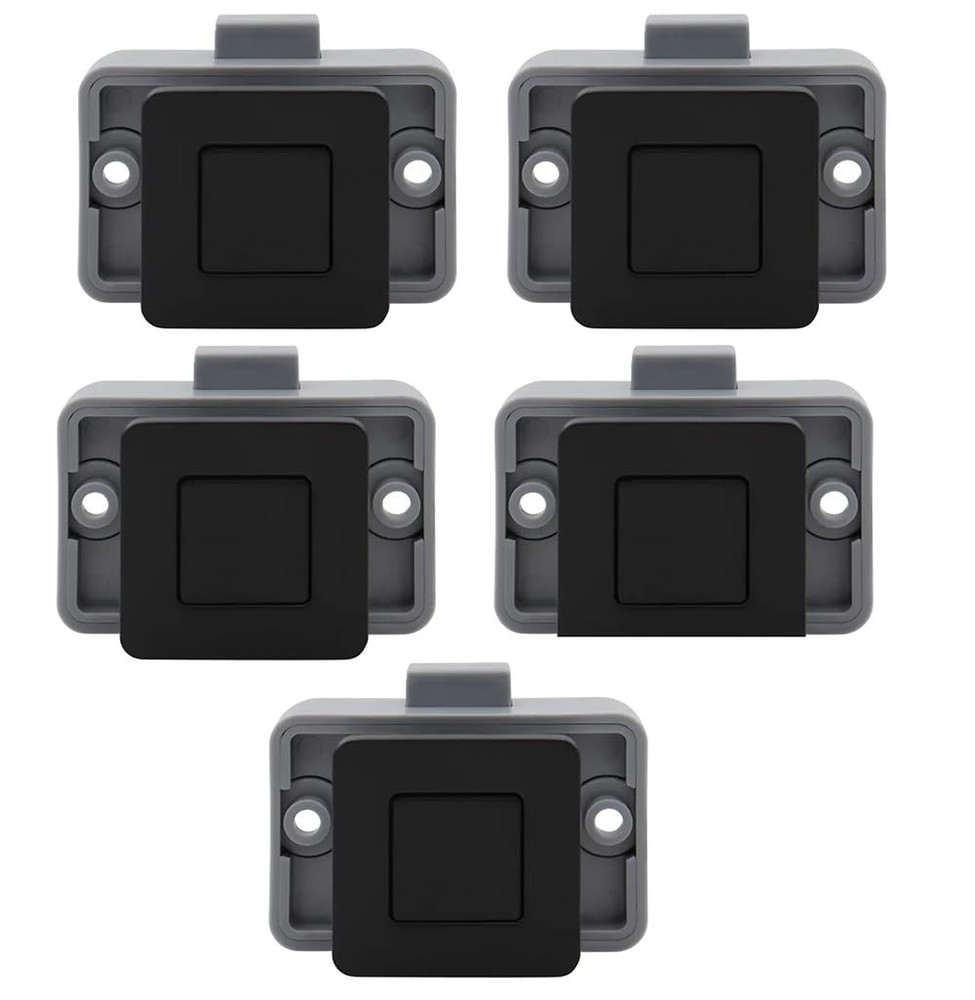 5 PCS Cabinet Latch Lock Keyless Push Button Drawer Knob RV Camper Chrome