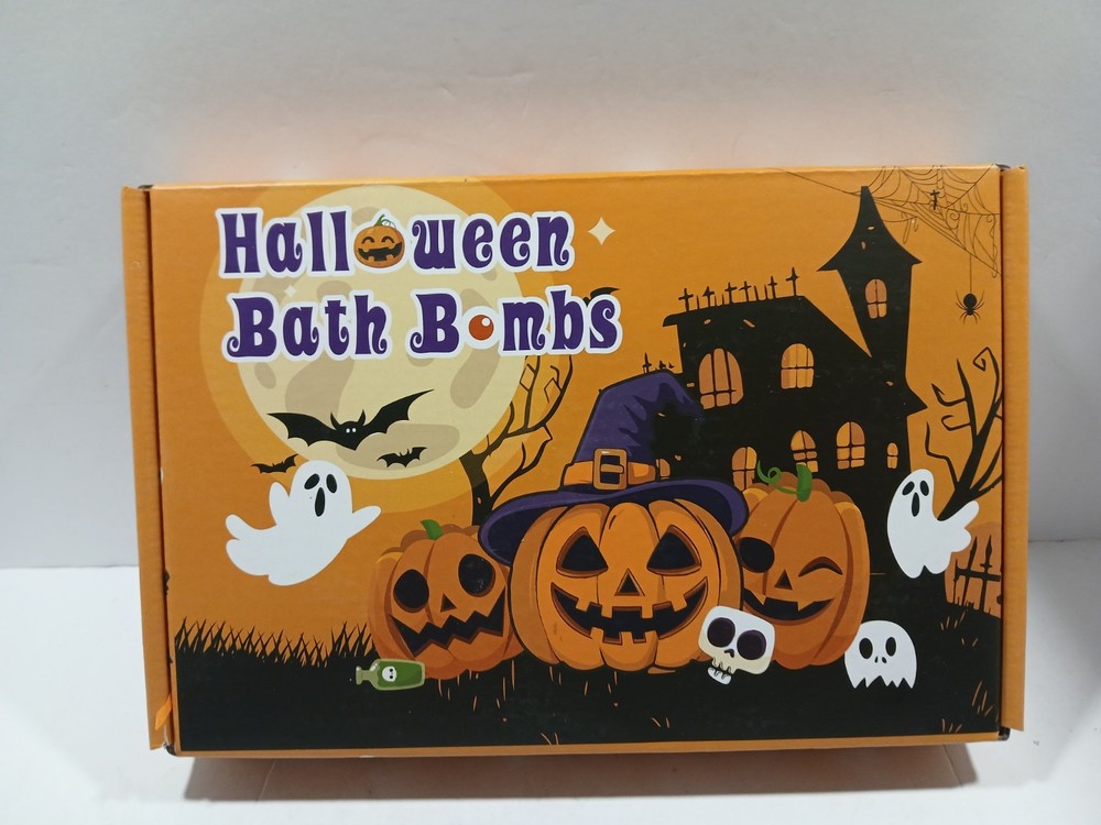 Halloween Bath Bomb 6pc Gift Set – Pumpkin Bat Skull Cat Ghost Witch