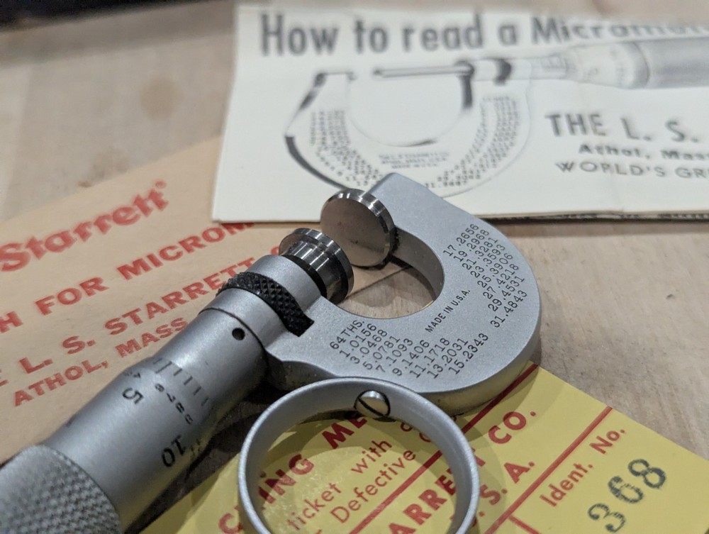 Starrett No.223RL Paper Micrometer