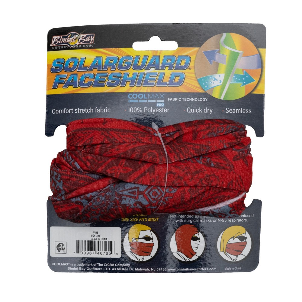Bimini Bay Solarguard Faceshield Coolmax UPF Sun Protection VIBE Pattern