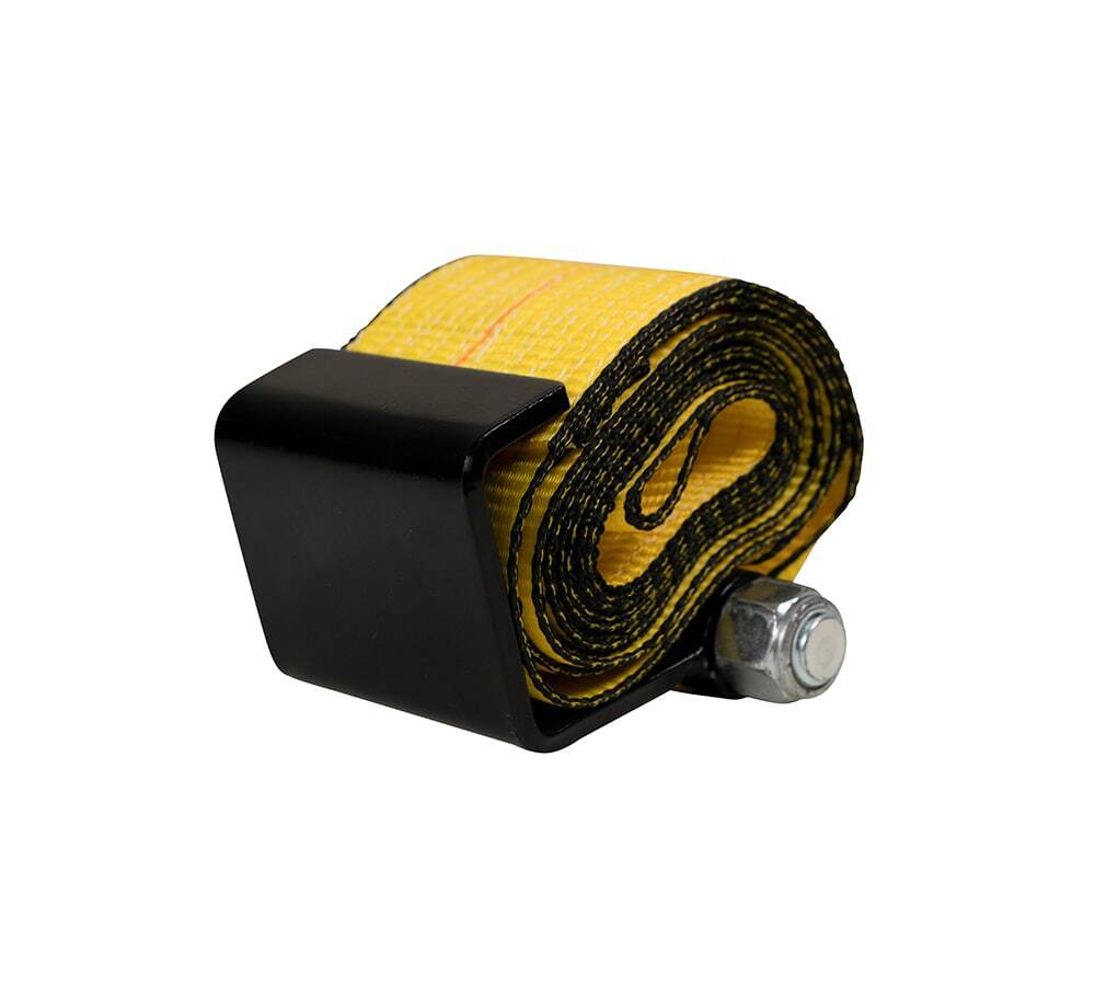 4"x5' Roll Off Container Winch Strap w/ Flat Hook 5400 # WLL Winch Strap Bolt-On