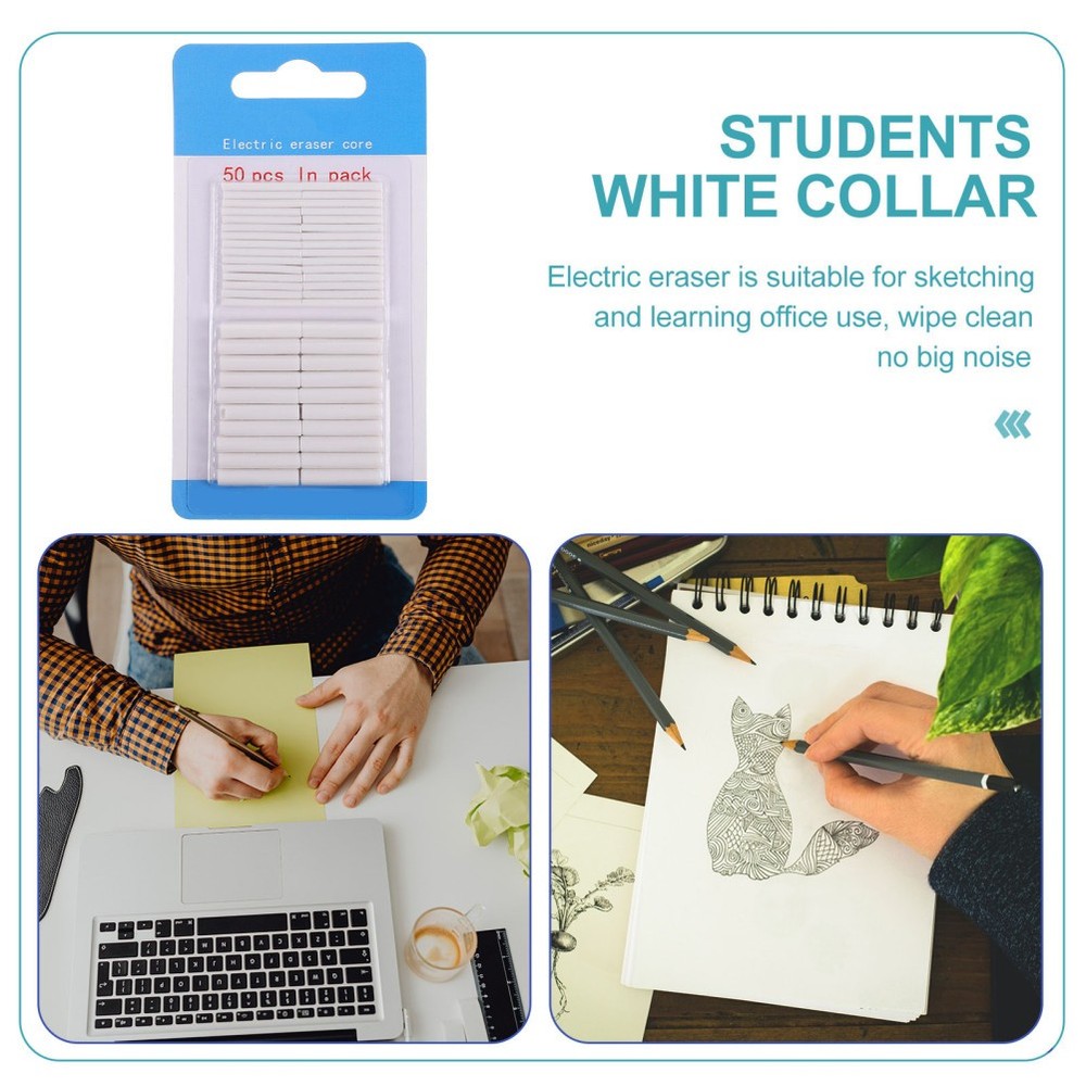 100 Pcs Electric Eraser Refill Automatic Pencil Replacement Core
