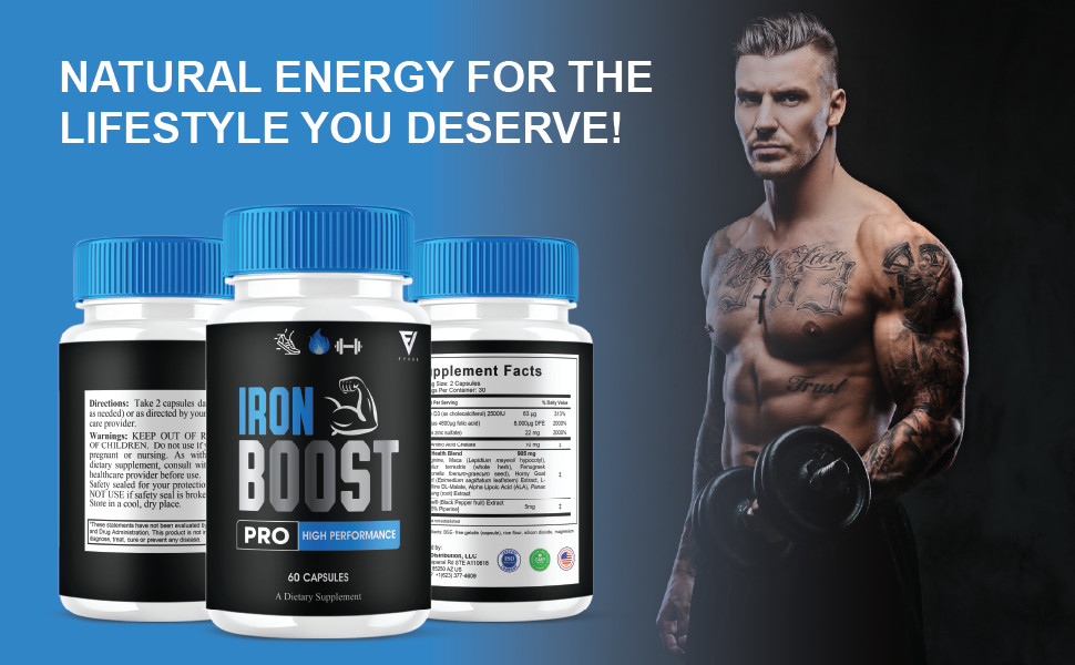 Iron Boost Pro High Performance Supplement, IronBoost (60 Capsules)