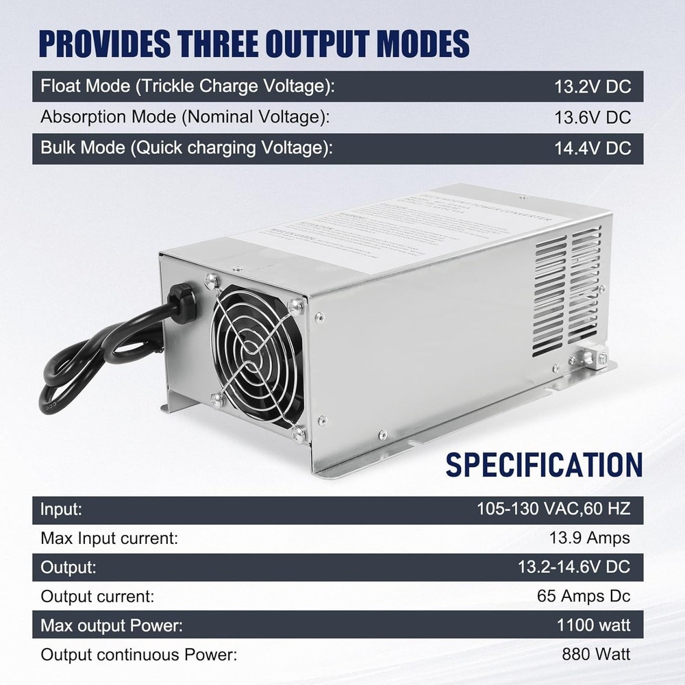 WF-9855 WF-9855-AD 55 Amp RV Power Converter For Deck Mounted Converter Charger