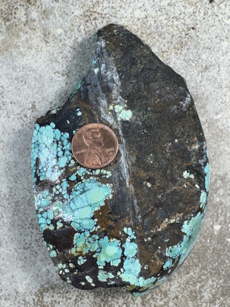 Hubei turquoise rough , solid spiderwebs nuggets in multi colored