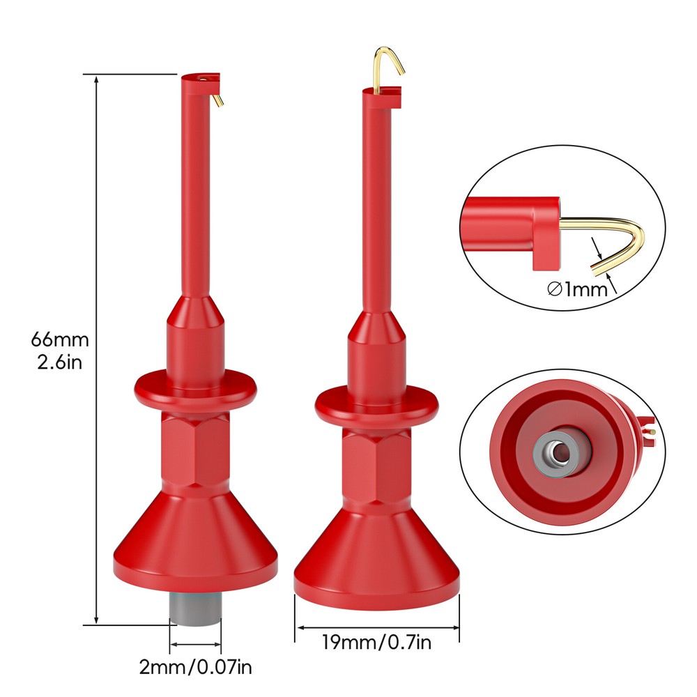 SMD IC Test Hook Clips with 2mm/4mm Female Jack Socket for Electrical Testing