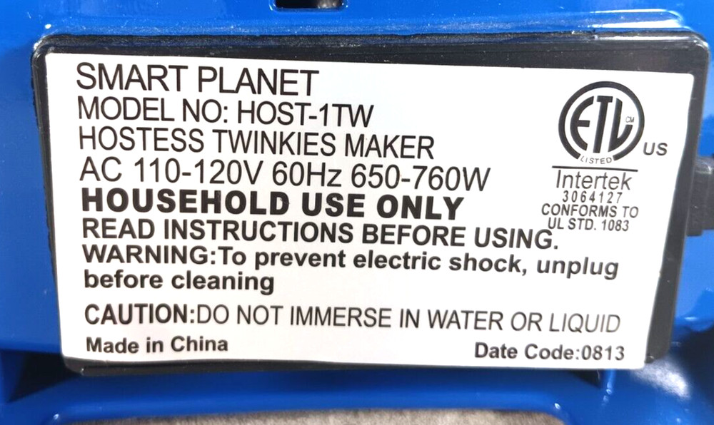 Hostess Twinkies Maker Easy Snack Maker Smart Planet Model HOST-1TW