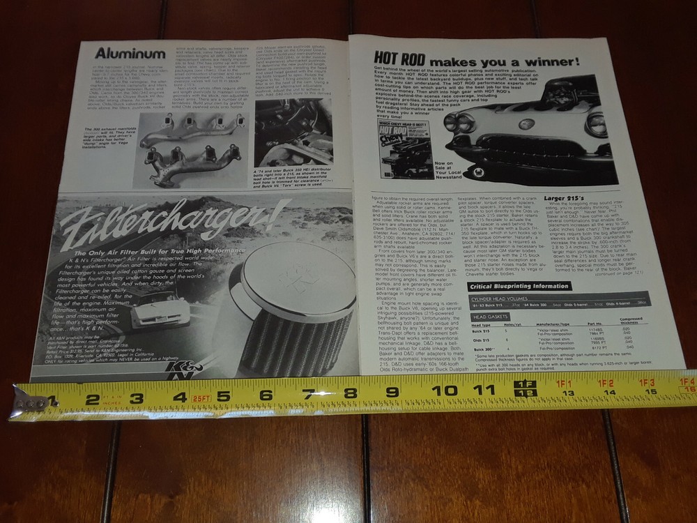 OLDSMOBILE / BUICK 215 ALUMINUM ENGINE ORIGINAL 1985 ARTICLE