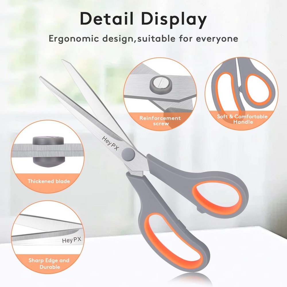 3Pack 8.5" Ultra Sharp Stainless Steel Scissors Premium AllPurpose for Offic...