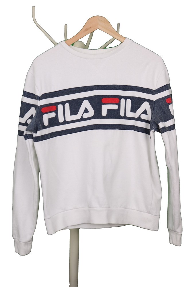 Fila Jumper White Cotton PullOver Medium M 38-40 in