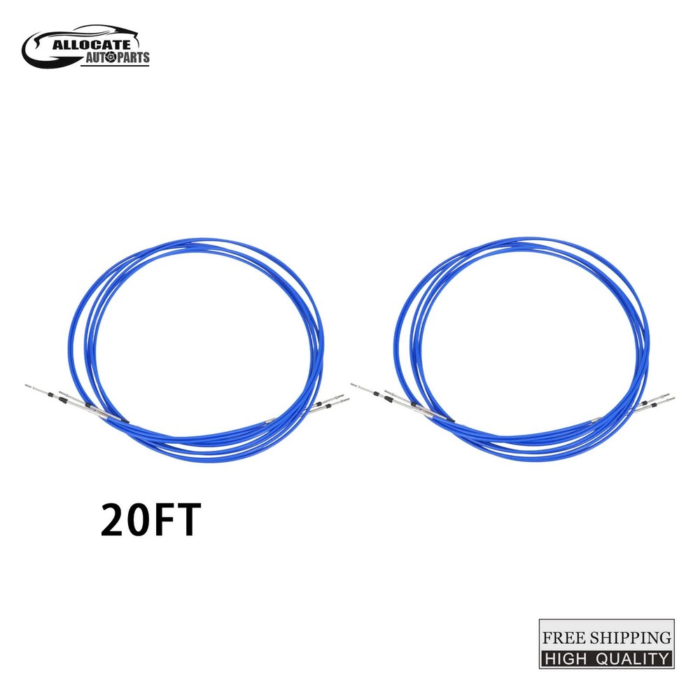33C 2PCS 20FT For Yamaha Boat Control LeverThrottle Control Cable Universal