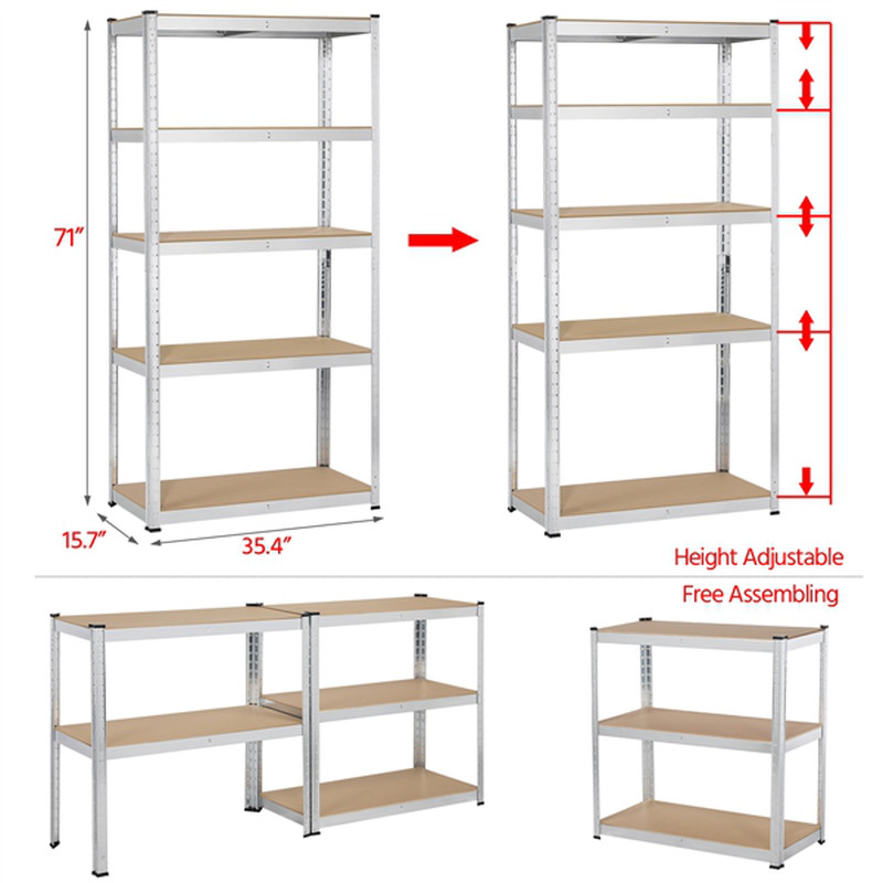 Adjustable Storage Rack for Garage Shelving or Home Office