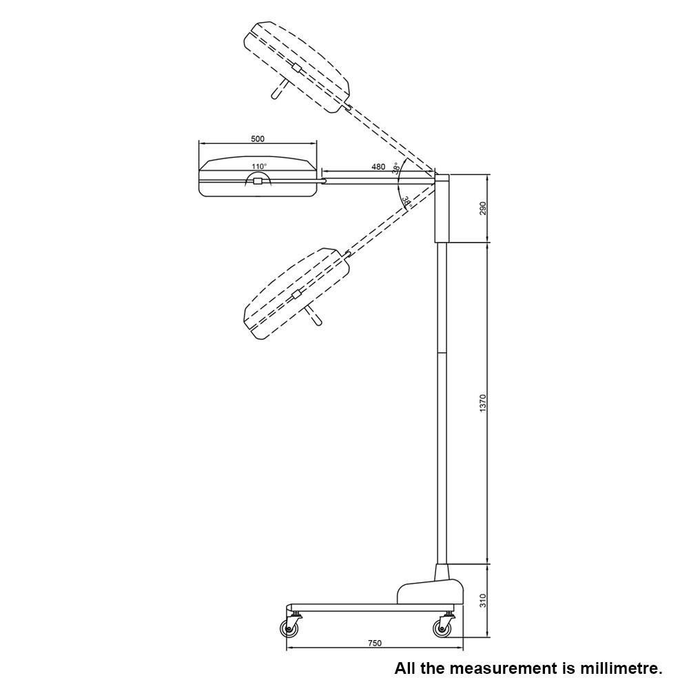 Dental Surgical Exam Light Shadowless LED Operating Lamp Floor Standing Type US