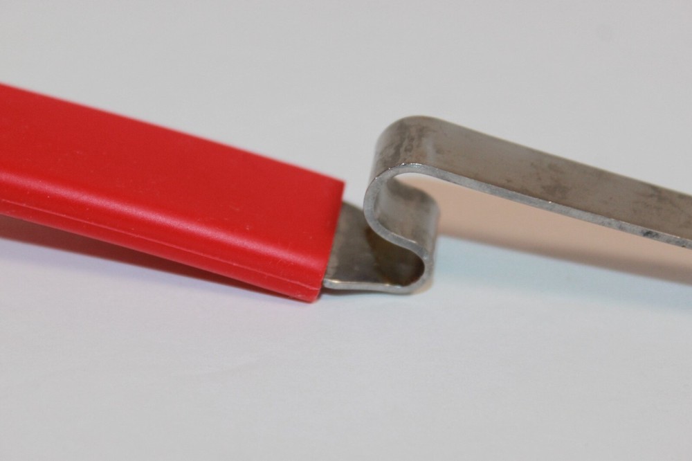 Kitchen Skimmer Ladle Red Soft Grip & Pot Rim Holder
