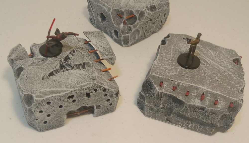Miniature Terrain-2 " tall 4" × 4" CONCRETE RUINS for Wargaming