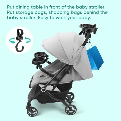 Multi Function Stroller Snack Tray 4 in 1 Cup & Phone Holder Double Tray