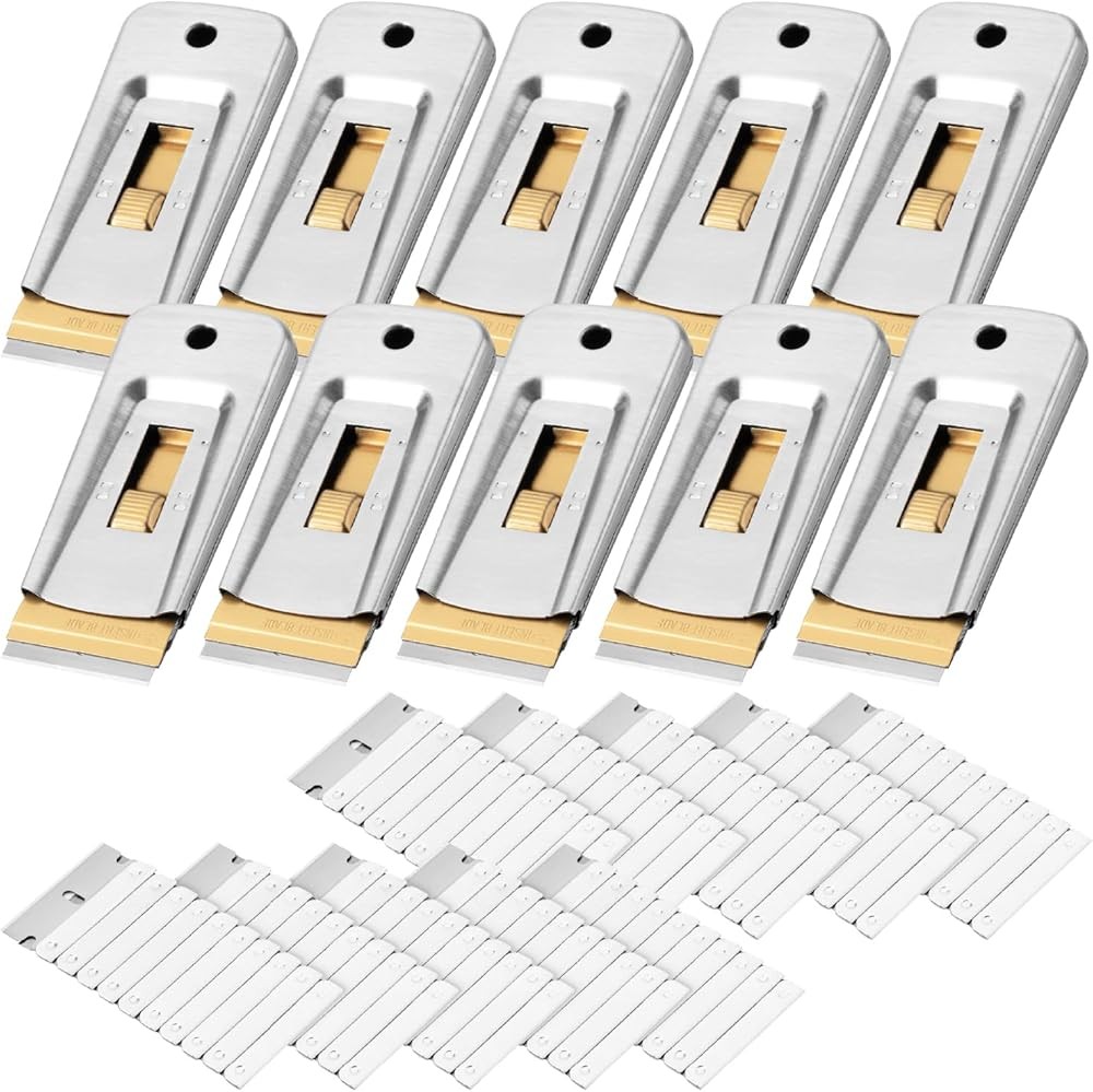 Bates- Metal Blade Scraper,30 Extra Blades, Scraper for Cleaning,
