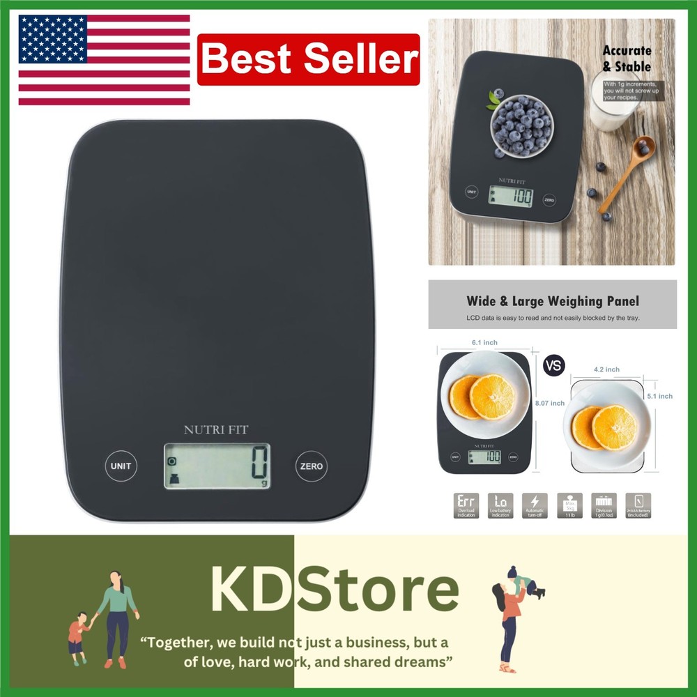 Precision Digital Kitchen Food Scale with Large LCD & Tare Function