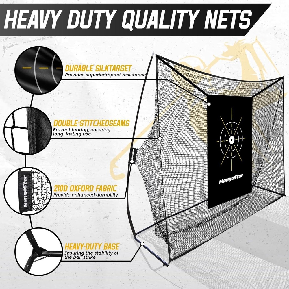 Complete Golf Hitting Kit: 10x7ft Net, Mat, Tees & Balls for Ultimate Practice