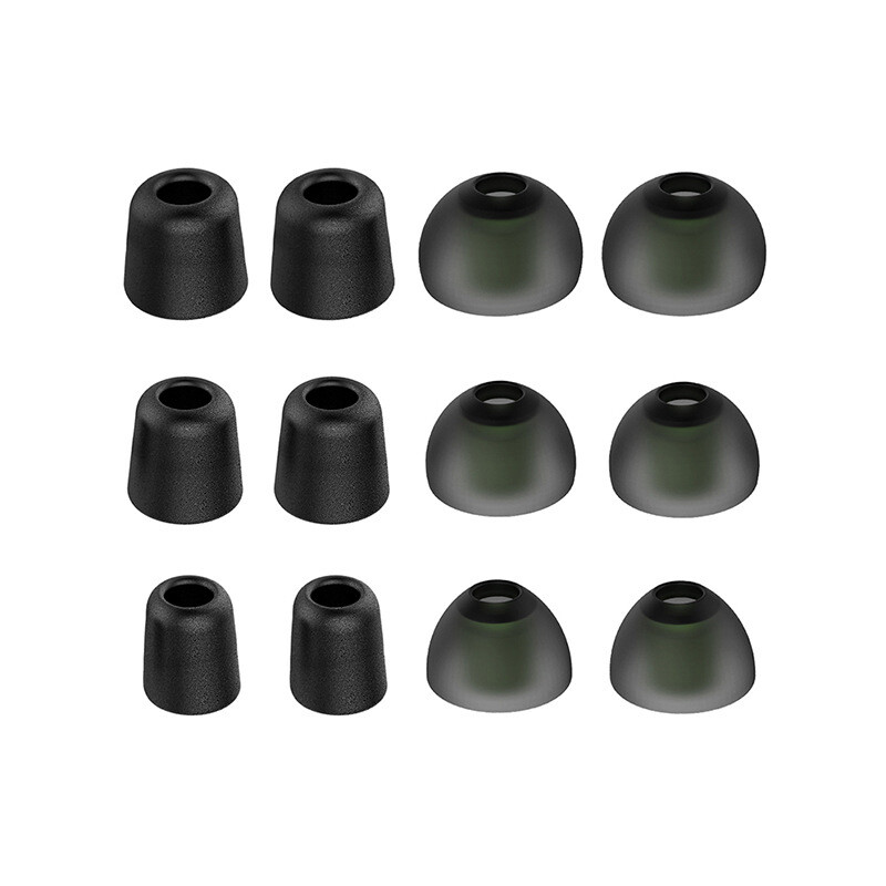 6 Pair Memory Foam Ear Tips Premium Ear Tips Silicone Replacement Earbud Earbuds