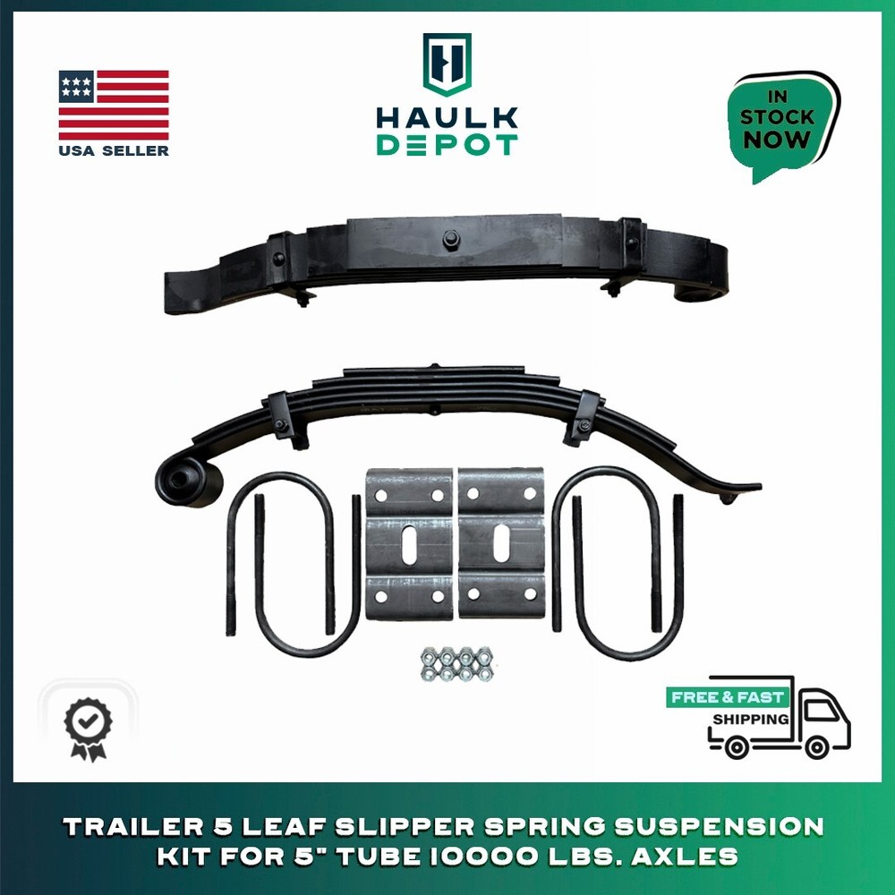 Trailer 5 Leaf Slipper Spring Suspension Kit for 5" Tube 10000 lbs. Axles
