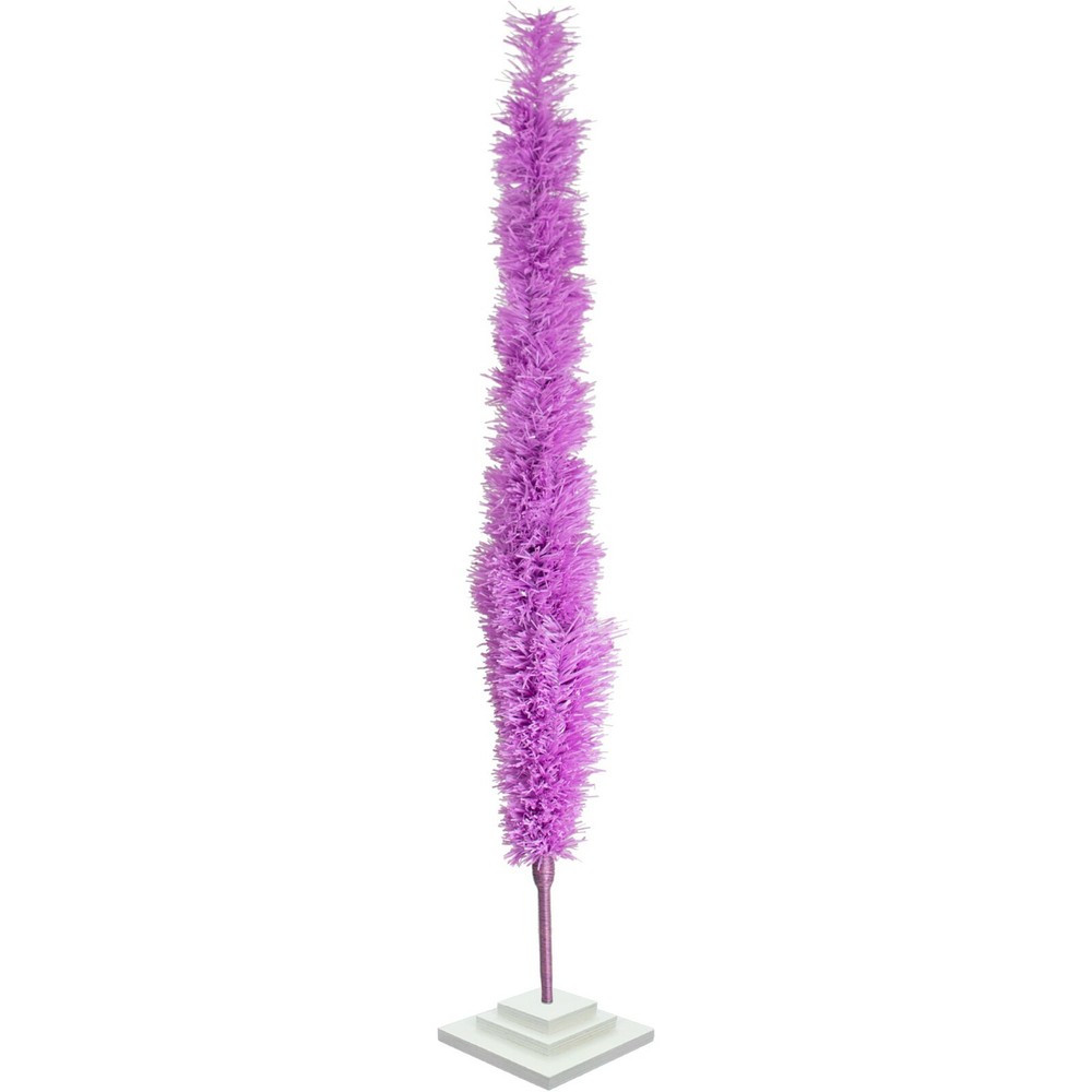Lavender Tinsel Christmas Tree, Stand Included Folding Wire Branches