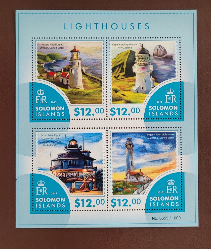 Solomon Island 2015 /  Lighthouses - Cape Brett ...   / 4v ms