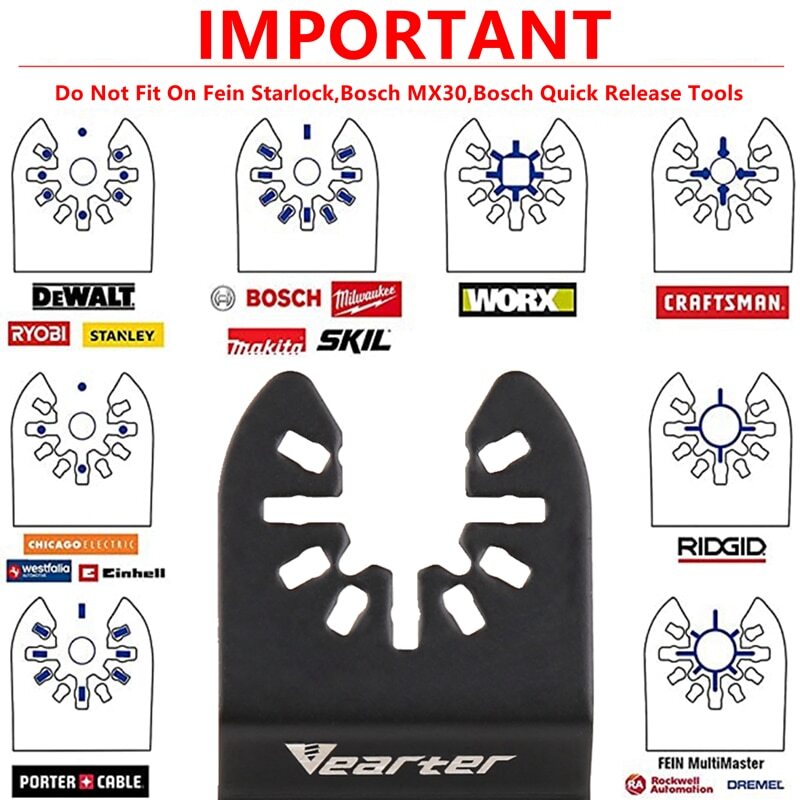 2PCS Diamond Oscillating Tool Blade Set Multi Tool Mortar Cutting Saw Blade
