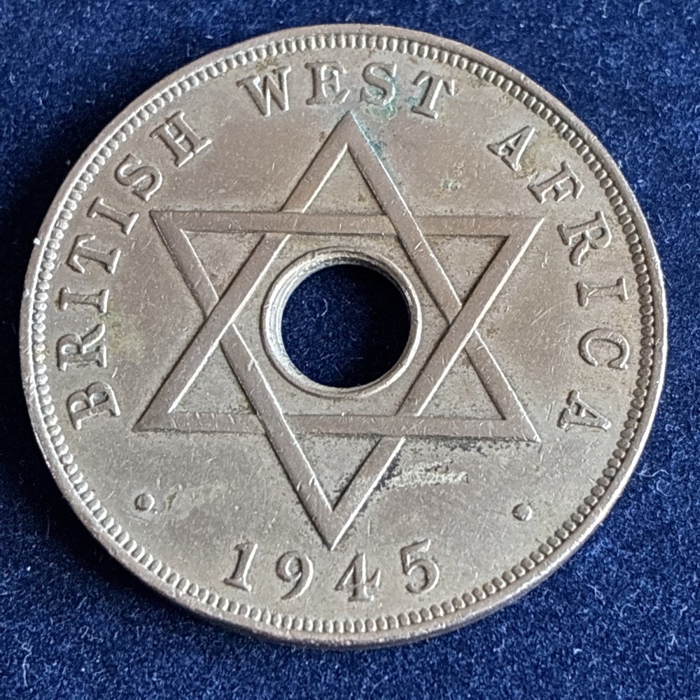 1945 British West Africa Penny Heaton Mint