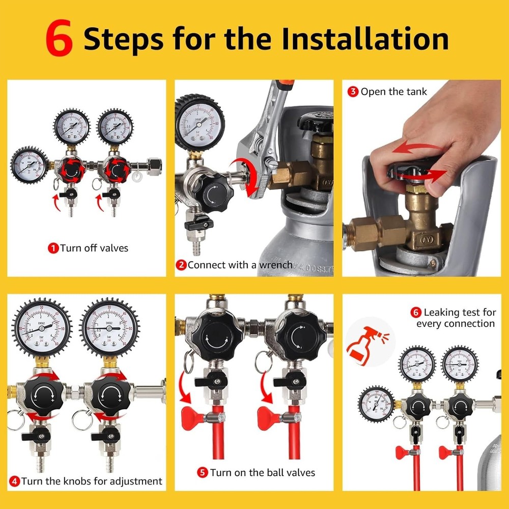 Two System CO2 Regulator for Kegerator Heavy Duty Brass Body