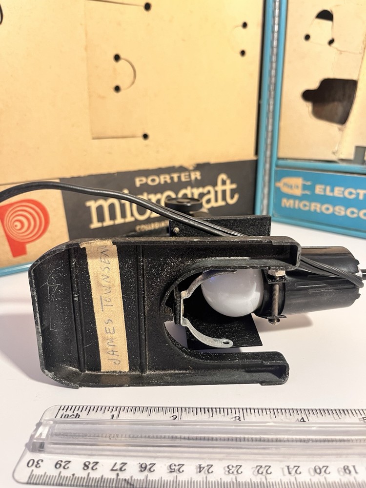 Vintage Porter Microcraft Microscope Lab Kit #2105 Electric Light Working
