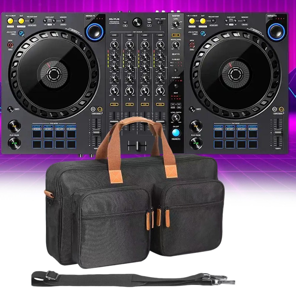 DJ Controller Carry Bag 2 Side Pockets Waterproof Adjustable Shoulder Strap