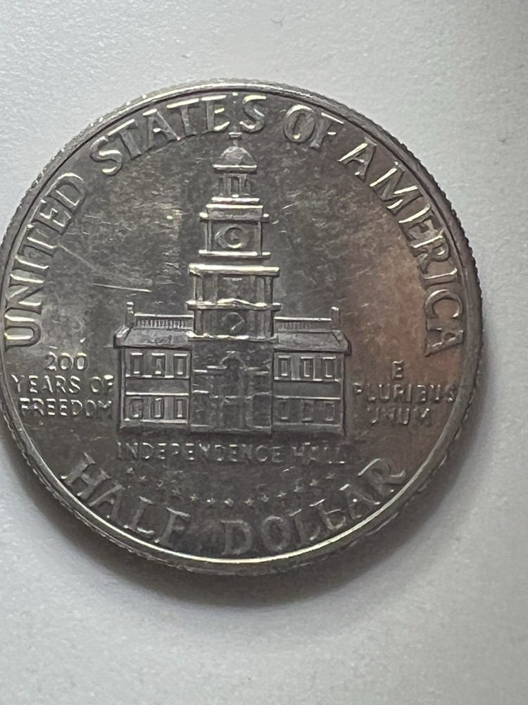 1976-D Kennedy Half Dollar Bicentennial DDR Error Doubled Die Reverse