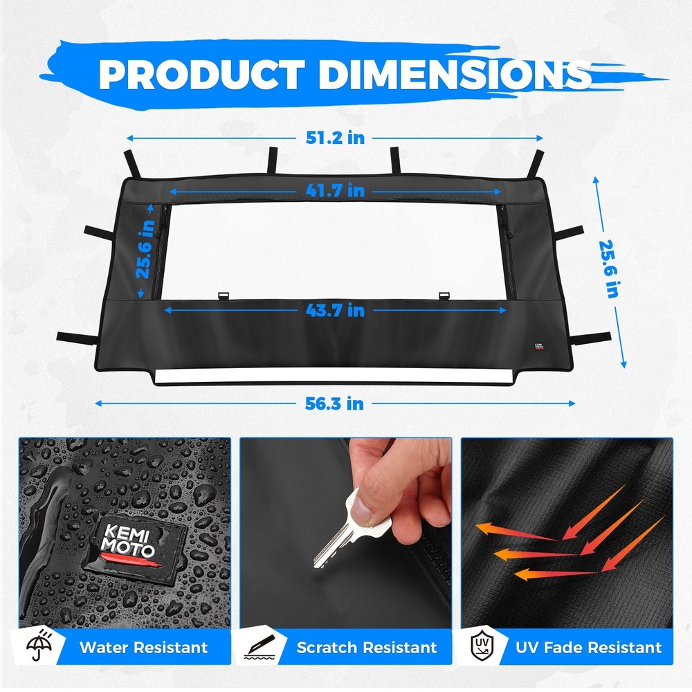 Soft Back Panel Rear Window windshield for Polaris General XP 1000 2016-2023