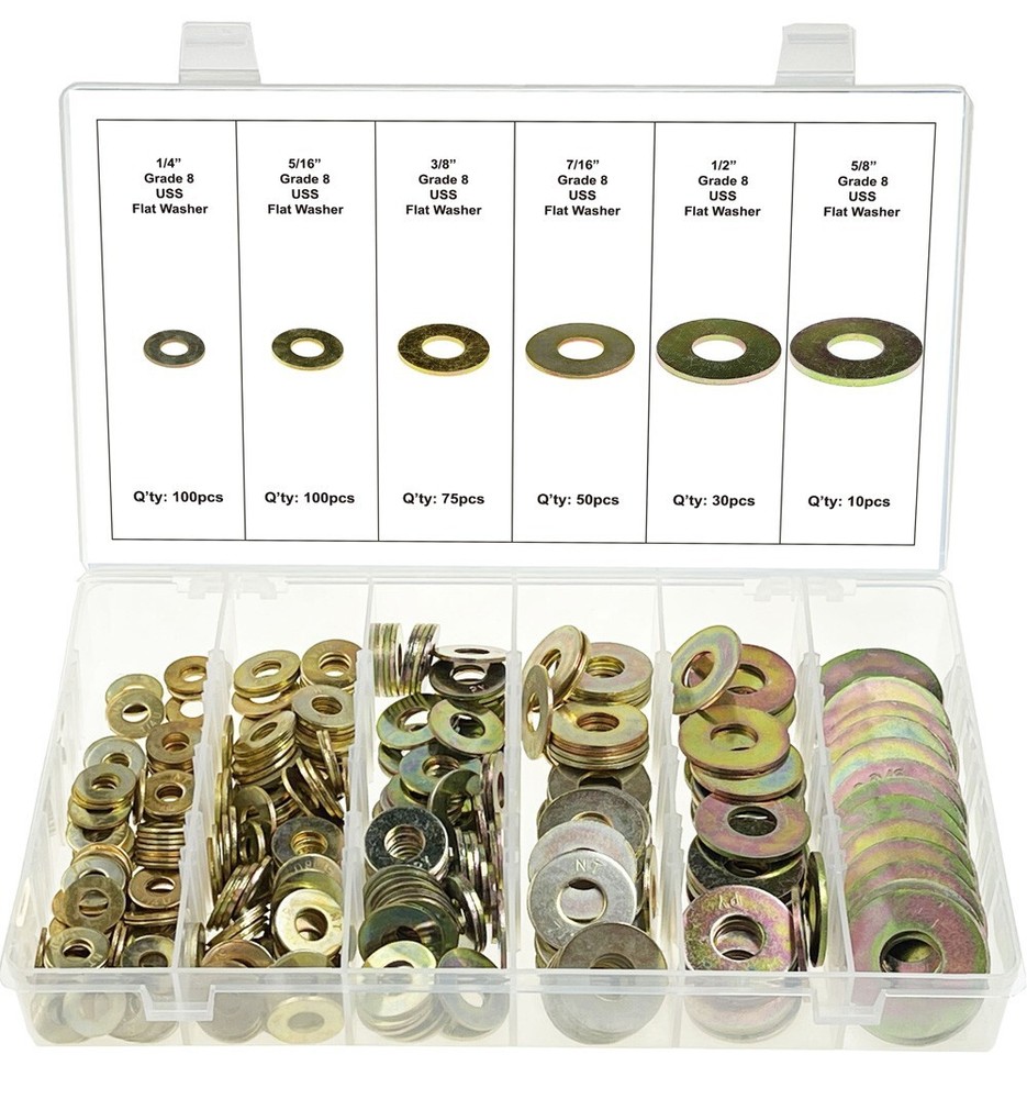 SF 30620 - USS Pattern Grade 8 Flat Washer Assortment, 365PCS