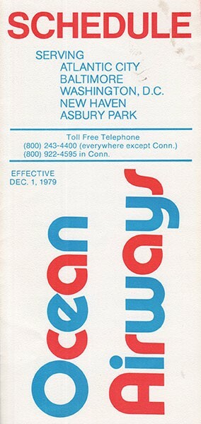 Ocean Airways timetable 1979/12/01