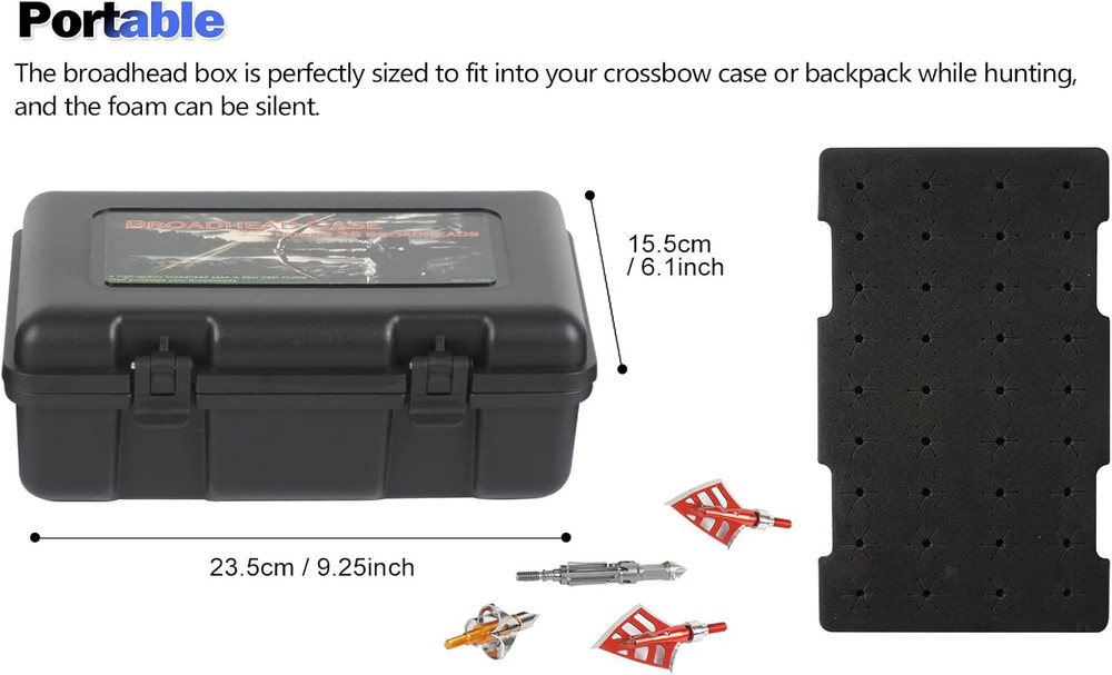 Broadhead Storage Box Case for Compound Hunting Bow and Crossbow Accessory - 36P
