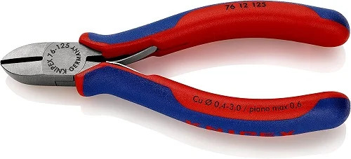 KNIPEX Tools - Electronics Diagonal Cutters, Multi-Component (7612125)