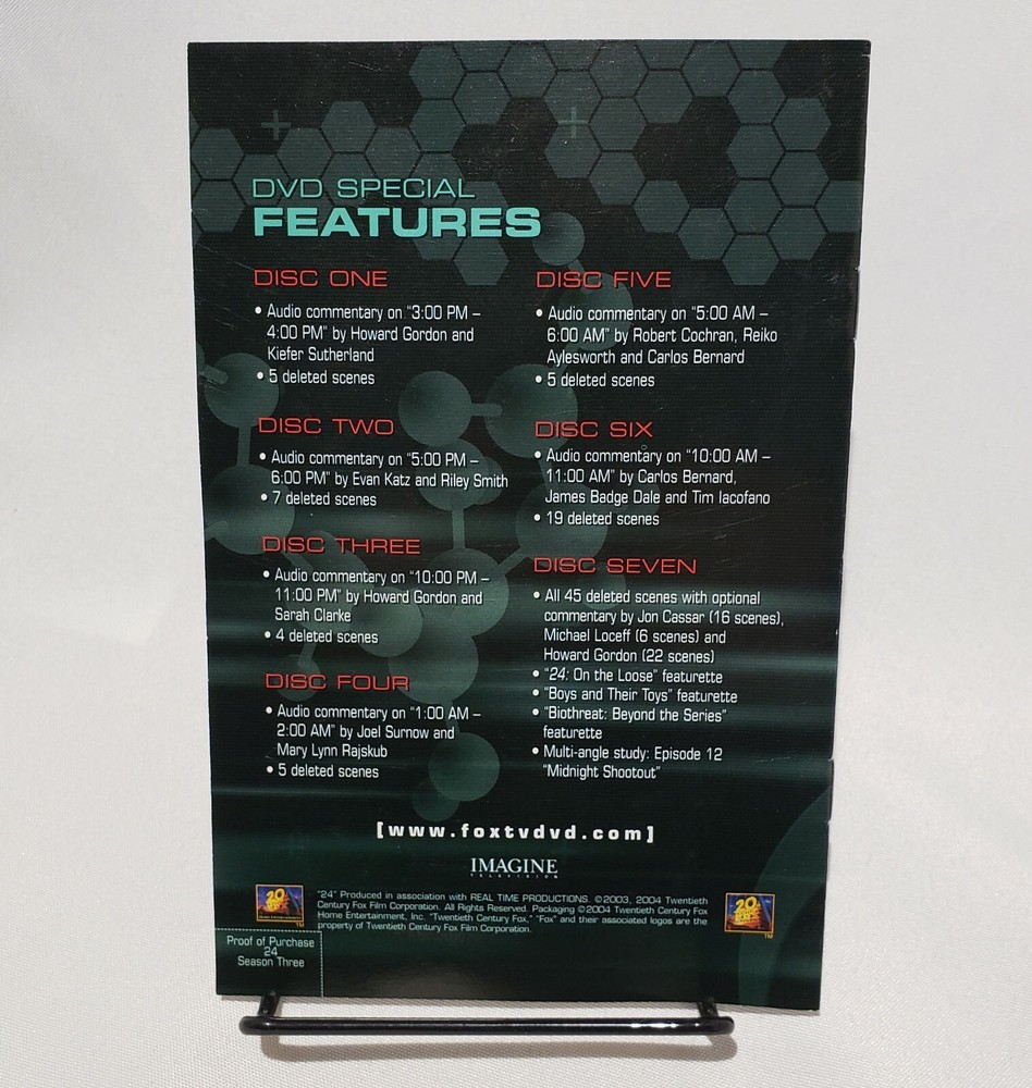 24 Twenty Four Season Three Liner Notes Insert Only From DVD Set