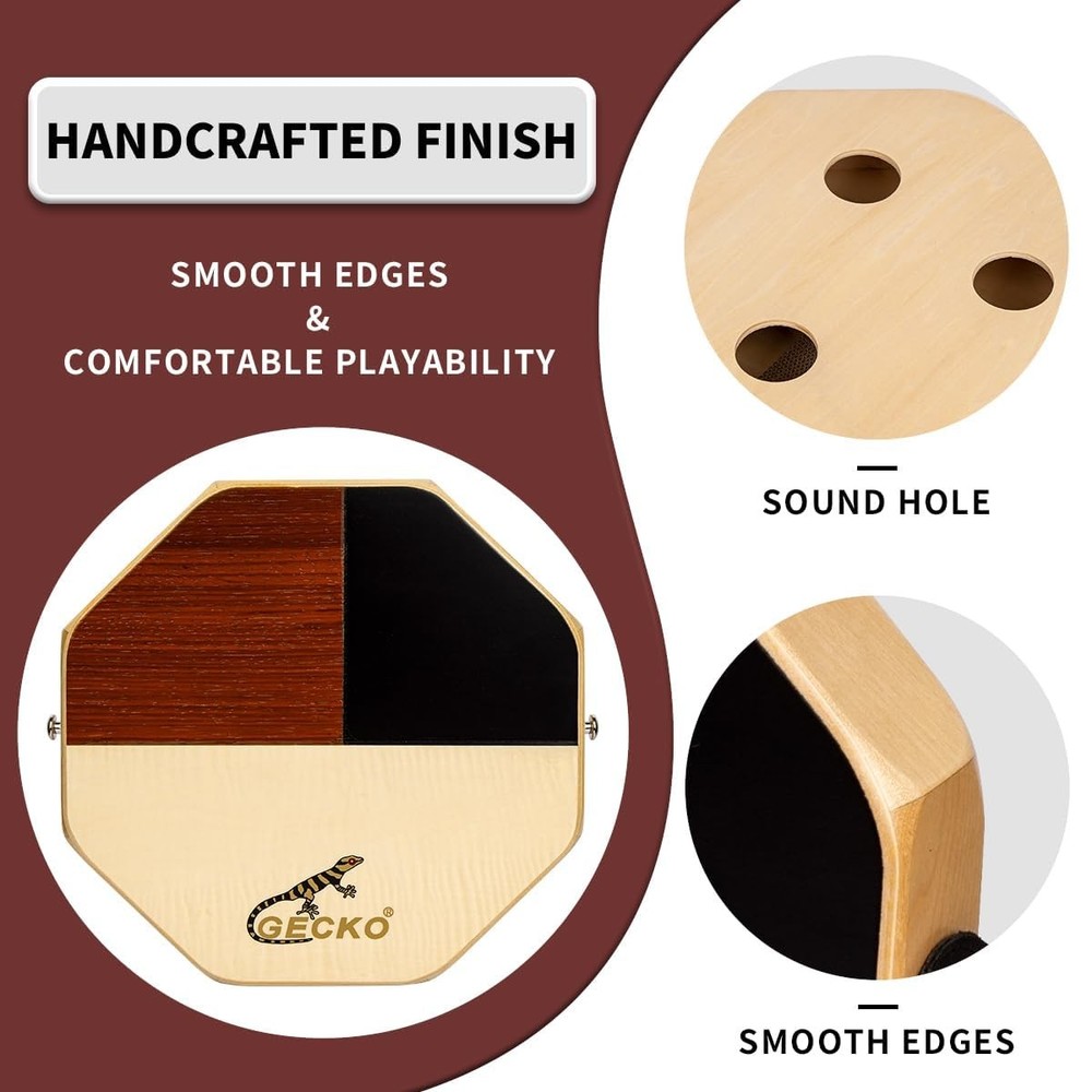 Cajon Drum, Mini Cajon Protable Hand Percussion Instrument with strap