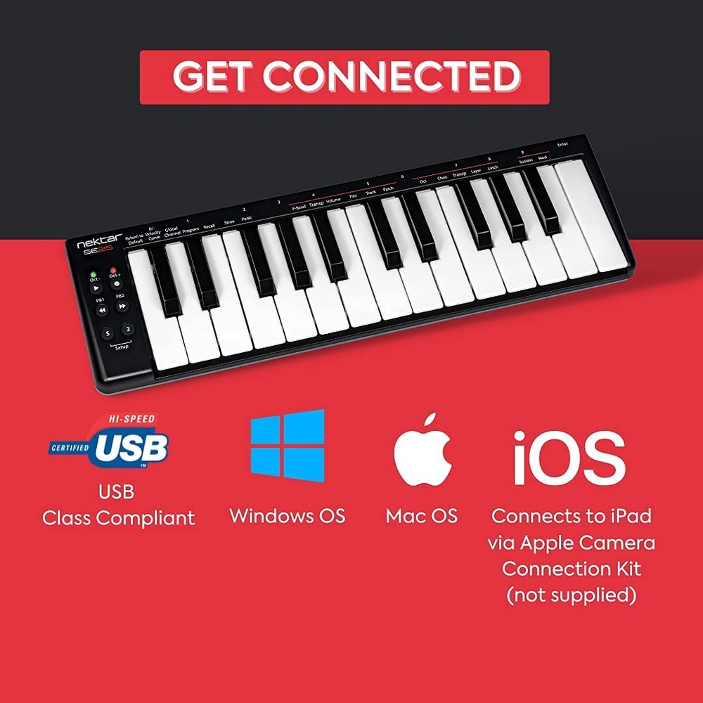 SE25 | USB MIDI Controller Keyboard with DAW Integration Black