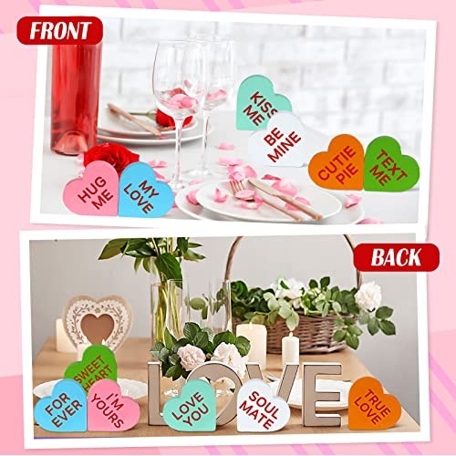 8 Pcs Valentine's Decor Conversation Hearts Candy Heart Table Classic