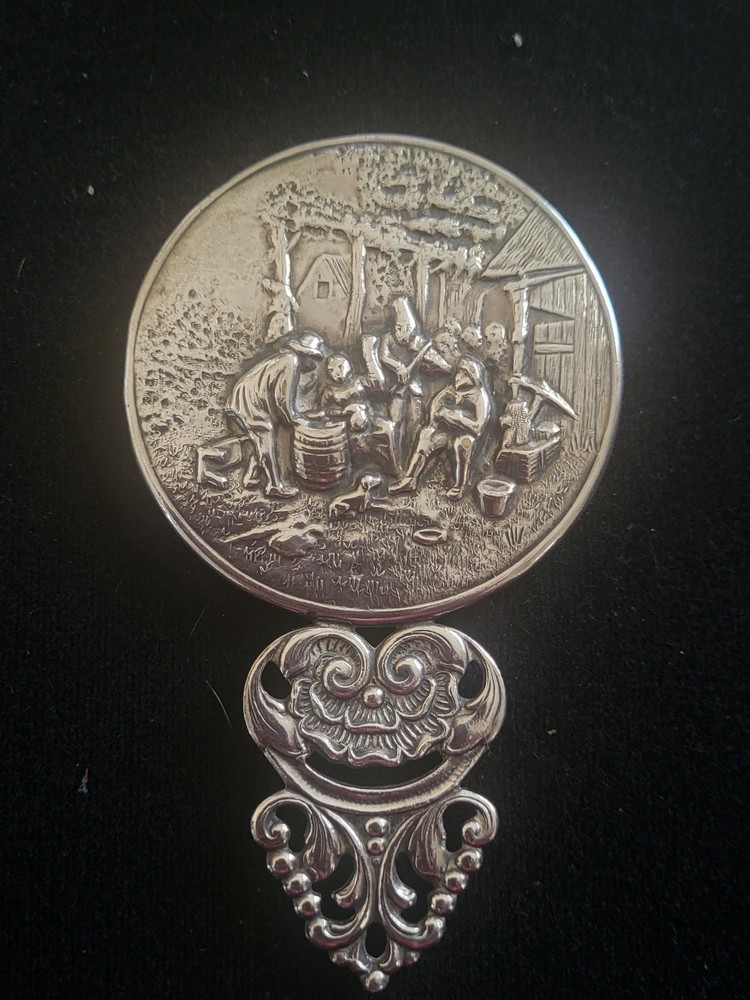 HANS JENSEN SILVERPLATED HAND HELD MIRROR MADE IN DENMARK.