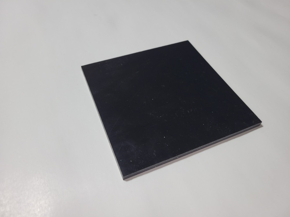 1/4" x 6" X 6" URETHANE / POLYURETHANE 60 A BLACK SHEET, ELASTOTUFF