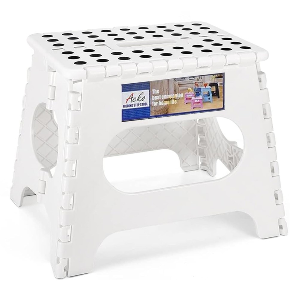 Folding Step Stool Foldable Step Stools for Kids 11 Inch Foot Stool Black Pla...